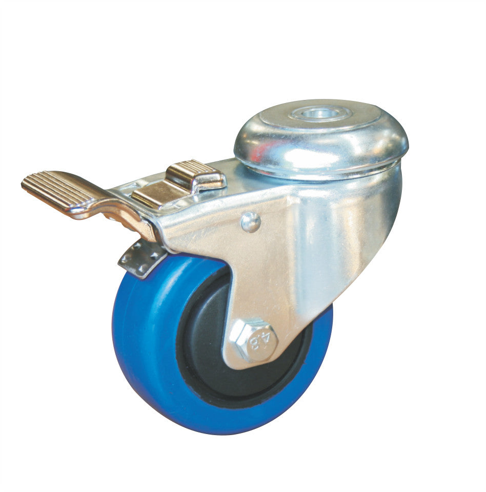 Bolt Hole Fitting Castor Blue - 75mm - Castors-Wheels - OnEquip